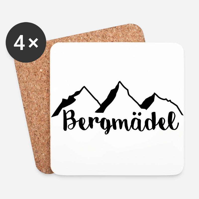 Bergmädel - Untersetzer (4er-Set) - Weiß