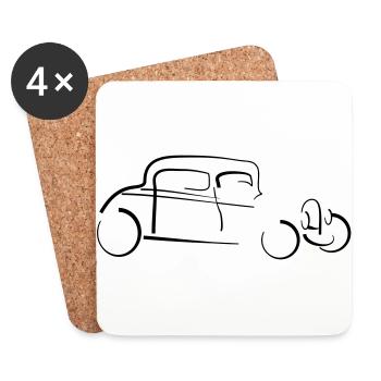 Hot Rod - Untersetzer (4er-Set) - Weiß - Vorne