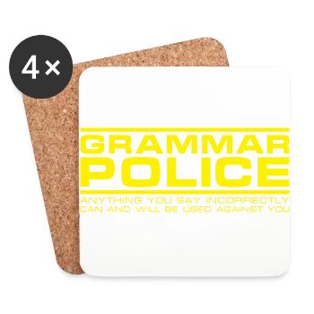 Grammar Police - Coasters (set of 4) - white - Front