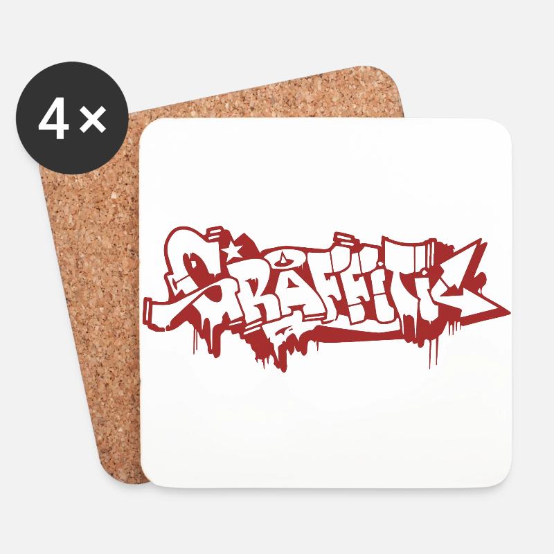 GRAFFITI - Untersetzer (4er-Set) - Weiß
