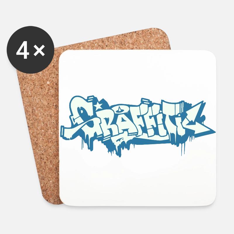 GRAFFITI - Untersetzer (4er-Set) - Weiß