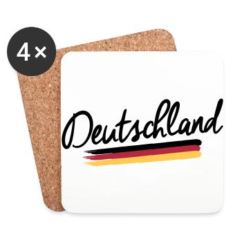 Allemagne - Allemagne - drapeau de la République - Dessous de verre (lot de 4) - blanc - Devant