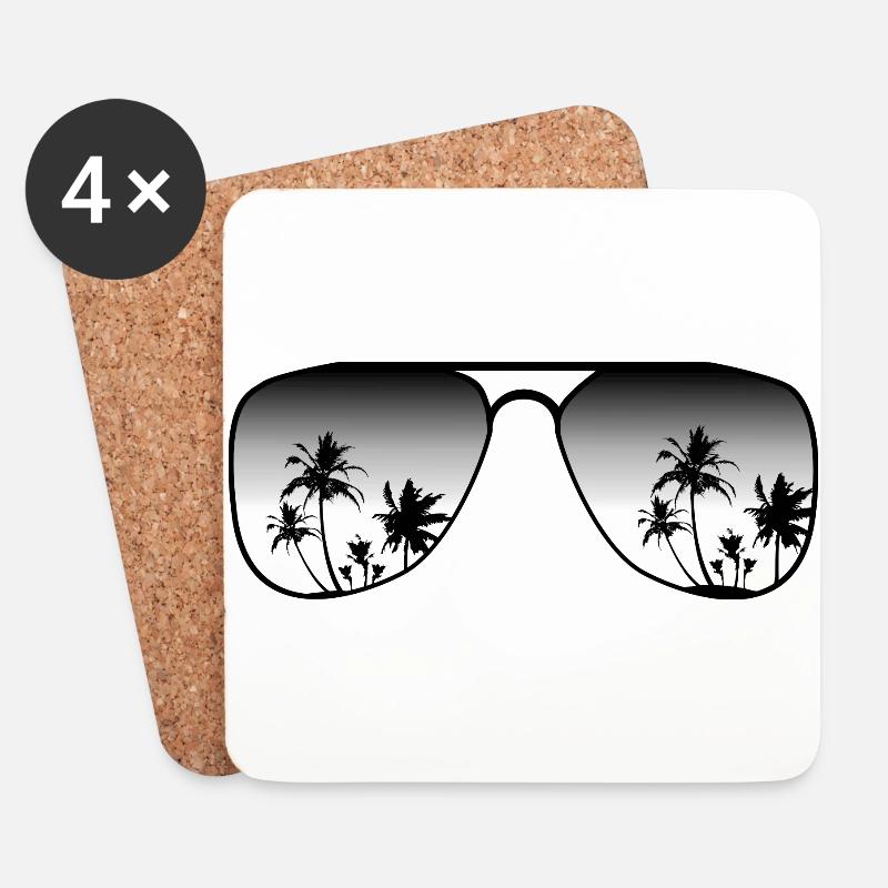 Sonnenbrille - Untersetzer (4er-Set) - Weiß