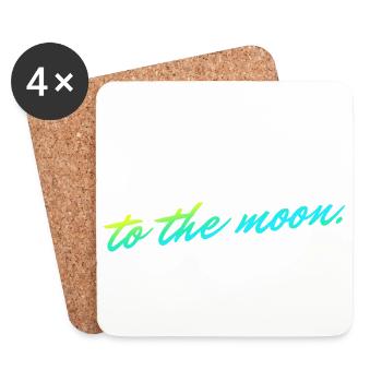 bitcoin to the moon - Coasters (set of 4) - white - Front