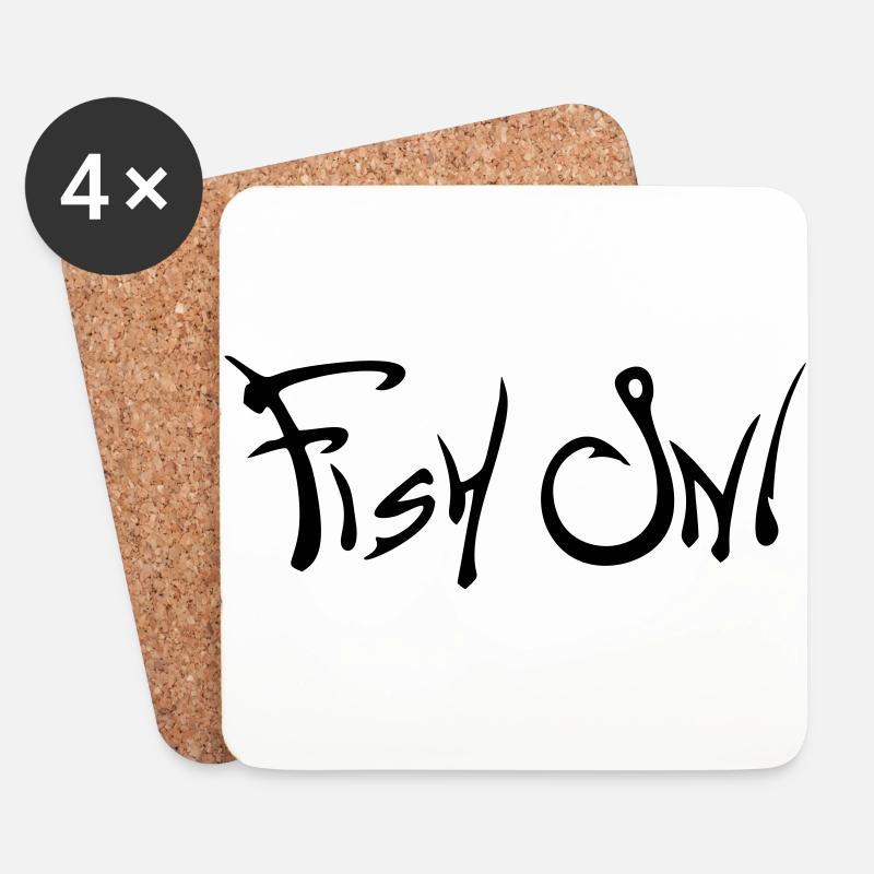 Fisch auf - Untersetzer (4er-Set) - Weiß