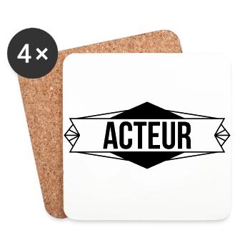 Schauspieler / Schauspielerin / Theater / Actor - Untersetzer (4er-Set) - Weiß - Vorne