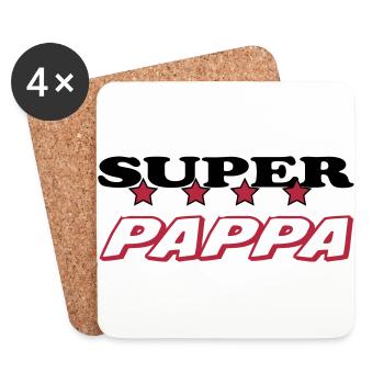 Super pappa - Coasters (set of 4) - white - Front