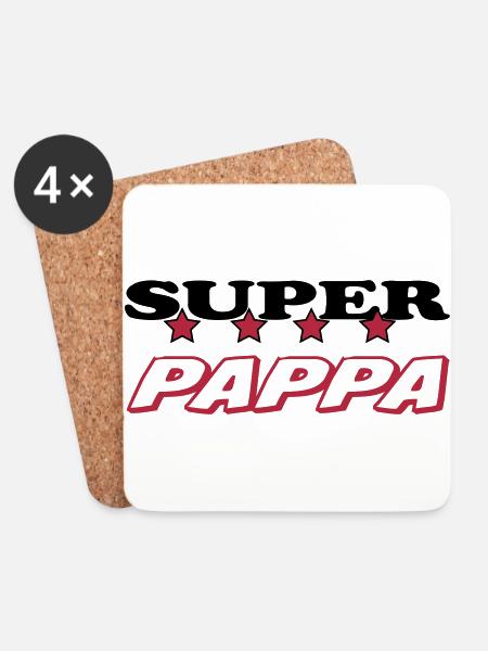 Super pappa - Coasters (set of 4) - white