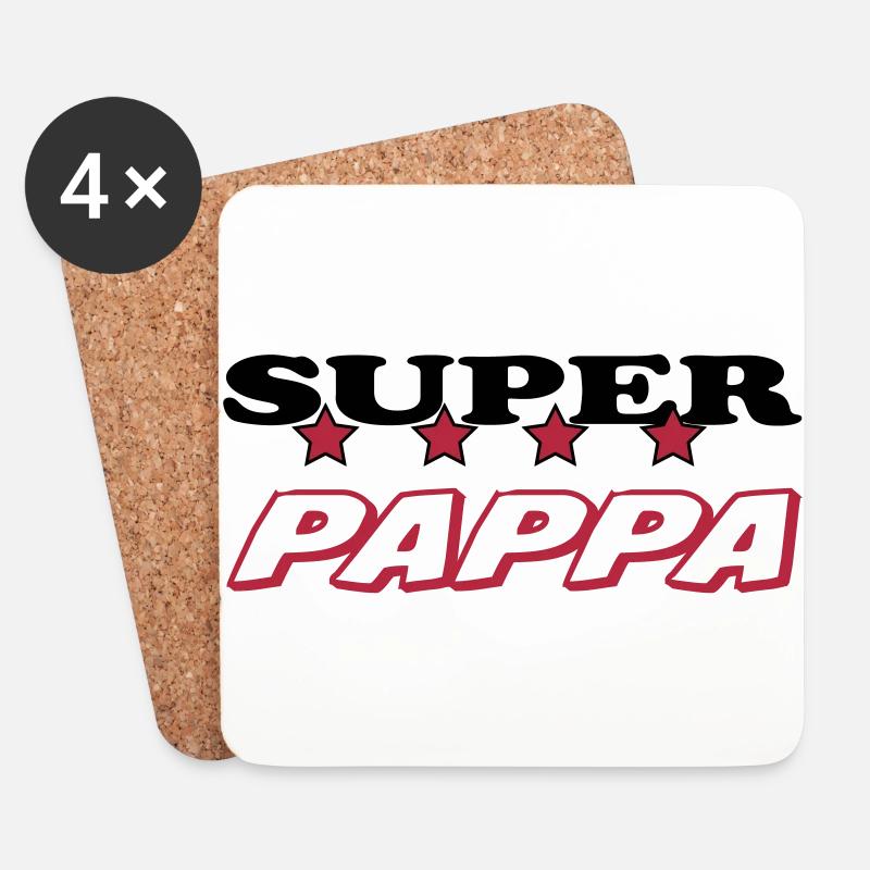 Super pappa - Coasters (set of 4) - white