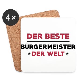 Bürgermeister Bürgermeisterin Stadt Rathaus Staat - Untersetzer (4er-Set) - Weiß - Vorne