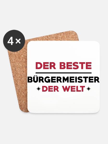 Bürgermeister Bürgermeisterin Stadt Rathaus Staat - Untersetzer (4er-Set) - Weiß