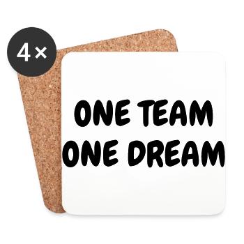 One Team One Dream - Sport - Fun - Boss - Funny - Coasters (set of 4) - white - Front