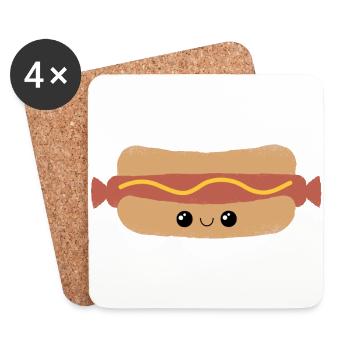 Hotdog Hot Dog - Untersetzer (4er-Set) - Weiß - Vorne