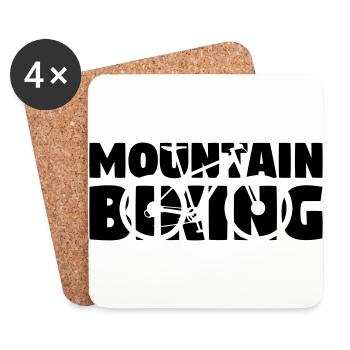 Mountain biking - Coasters (set of 4) - white - Front