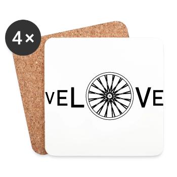 VELO LOVE - Dessous de verre (lot de 4) - blanc - Devant