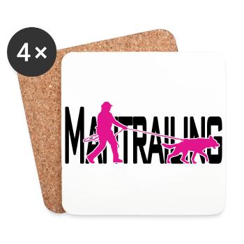 Mantrailing pink / black - Coasters (set of 4) - white - Front