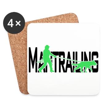 Mantrailing Schwarz/grün - Untersetzer (4er-Set) - Weiß - Vorne