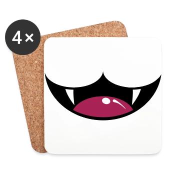 Sourire de chat - Dessous de verre (lot de 4) - blanc - Devant