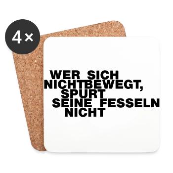 WerSichNichtBewegt - Untersetzer (4er-Set) - Weiß - Vorne