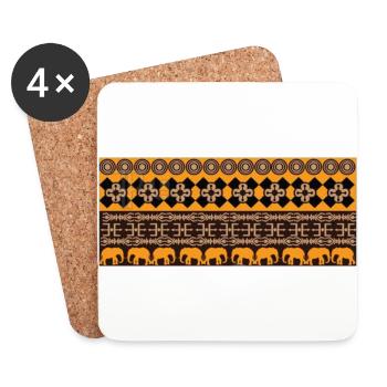 Woezoo - Ancestral African fabric atmosphere - Coasters (set of 4) - white - Front