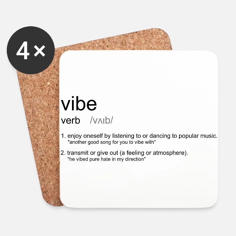 vibe definition - Coasters (set of 4) - white
