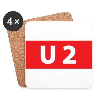 UBahn Linie Hamburg U 2 Souvenir Andenken Geschenk - Untersetzer (4er-Set) - Weiß - Vorne