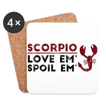 Sternzeichen Skorpion / Zodiac Scorpio - Untersetzer (4er-Set) - Weiß - Vorne