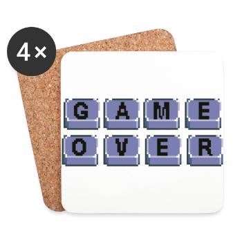 Game over - Dessous de verre (lot de 4) - blanc - Devant