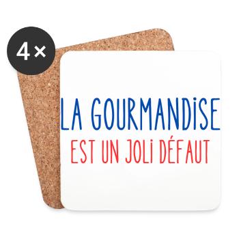 La gourmandise est un joli défaut - Dessous de verre (lot de 4) - blanc - Devant
