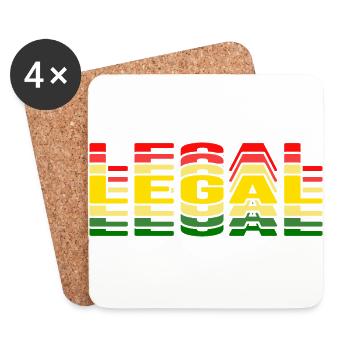 legal cannabis pot high weed marihuana hanf - Untersetzer (4er-Set) - Weiß - Vorne