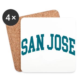 San José bleu blanc - Dessous de verre (lot de 4) - blanc - Devant