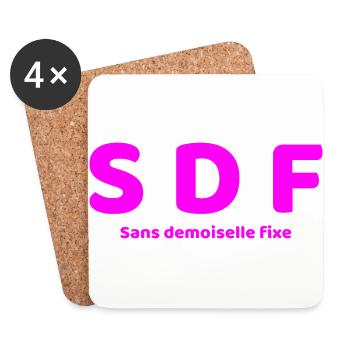 SDF - Dessous de verre (lot de 4) - blanc - Devant