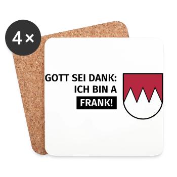 Gott sei Dank ich bin a Frank - Untersetzer (4er-Set) - Weiß - Vorne