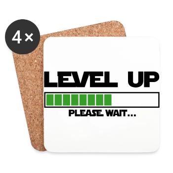 level up please wait - Dessous de verre (lot de 4) - blanc - Devant