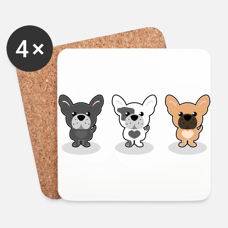 Frenchies - Coasters (set of 4) - white