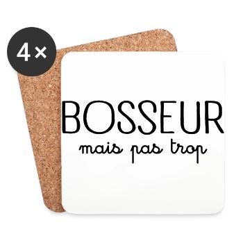 Bosseur Mais Pas Trop - Dessous de verre (lot de 4) - blanc - Devant