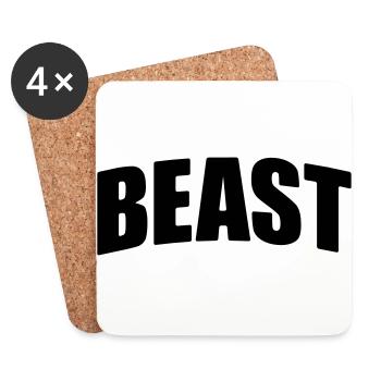 Beast Shirt - Family Shirt - Bff - best friend - Untersetzer (4er-Set) - Weiß - Vorne