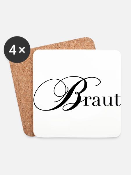 Braut - Untersetzer (4er-Set) - Weiß