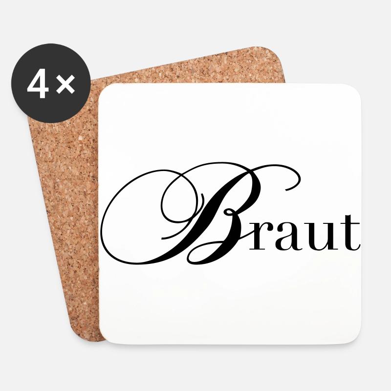 Braut - Untersetzer (4er-Set) - Weiß