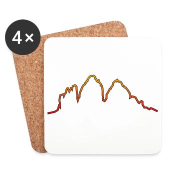 Dolomites Three peaks evening red glow - Coasters (set of 4) - white - Front