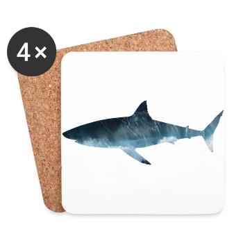 Great White Shark - Coasters (set of 4) - white - Front