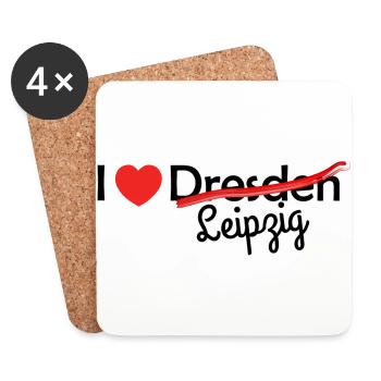 Leipzig! - Untersetzer (4er-Set) - Weiß - Vorne