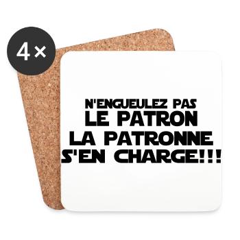 n'engueulez pas le patron - Dessous de verre (lot de 4) - blanc - Devant