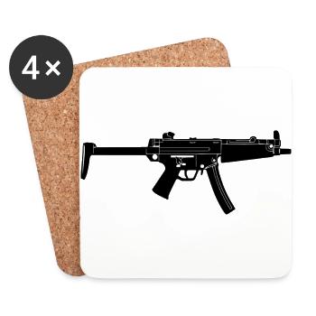 Gewehr - Untersetzer (4er-Set) - Weiß - Vorne