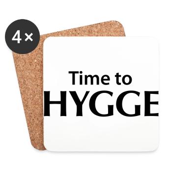 Time to Hygge! Feeling happy feelings satisfaction - Coasters (set of 4) - white - Front