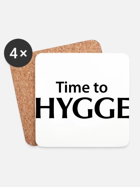 Time to Hygge! Feeling Glücksgefühle Zufriedenheit - Untersetzer (4er-Set) - Weiß
