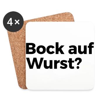 Bock auf Wurst - Untersetzer (4er-Set) - Weiß - Vorne