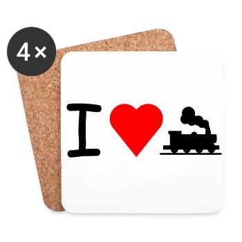 I love locomotive train locomotive train - Coasters (set of 4) - white - Front