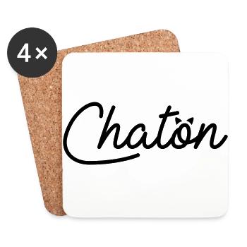 Chaton - Dessous de verre (lot de 4) - blanc - Devant