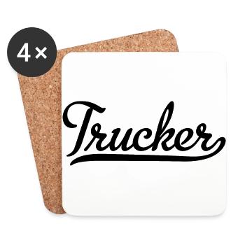 Trucker - Untersetzer (4er-Set) - Weiß - Vorne